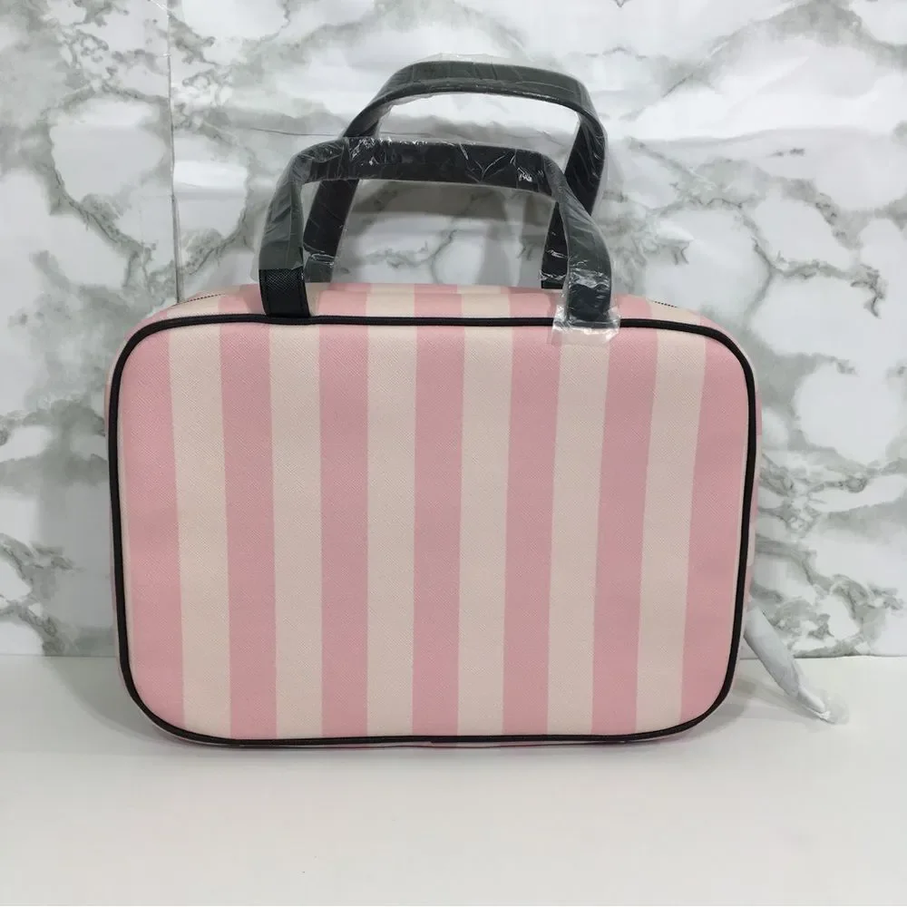 NWT VICTORIA’S SECRET Signature Stripe Everything Travel Make Up Case GIFT‎ IDEA